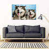 Laughing Alaskan Malamute Print- Piece Framed Canvas- Free Shipping-Paww-Printz-Merchandise