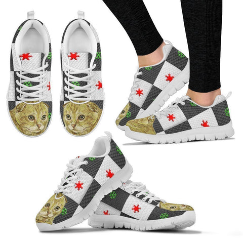 Scottish Fold Cat Christmas Print Running Shoes For Women-Free Shipping-Paww-Printz-Merchandise