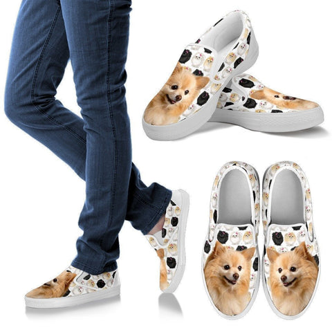 Pomeranian Dog Print Slip Ons For Women-Express Shipping-Paww-Printz-Merchandise