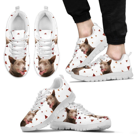Australian Kelpie Dog Print (White/Black) Running Shoes For Men-Express Shipping-Paww-Printz-Merchandise