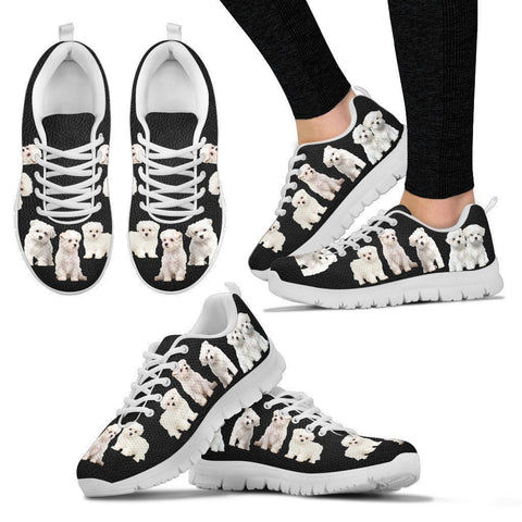 Multi Maltese Dog Print Running Shoes For Women-Free Shipping-Paww-Printz-Merchandise