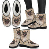 Pug Print Faux Fur Boots For Women-Free Shipping-Paww-Printz-Merchandise