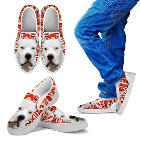 Dogo Argentino Print Slip Ons For Kids- Express Shipping-Paww-Printz-Merchandise