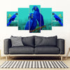 Lovely Hyacinth Macaw Parrot Print 5 Piece Framed Canvas- Free Shipping-Paww-Printz-Merchandise