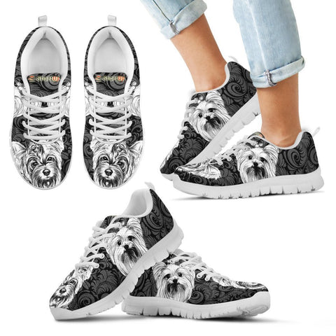 Yorkie On Black-Kid's Running Shoes-Free Shipping-Paww-Printz-Merchandise