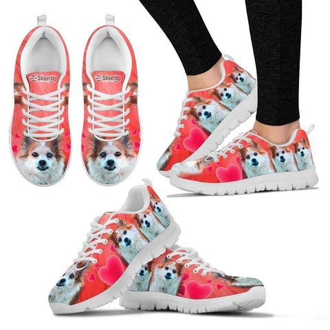 Customized Dog On Red Print Running Shoes For Women-Designed By Sandy Hunter-Express Shipping-Paww-Printz-Merchandise