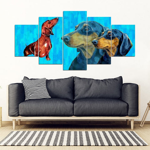 Dachshund 5 Piece Framed Canvas- Free Shipping-Paww-Printz-Merchandise