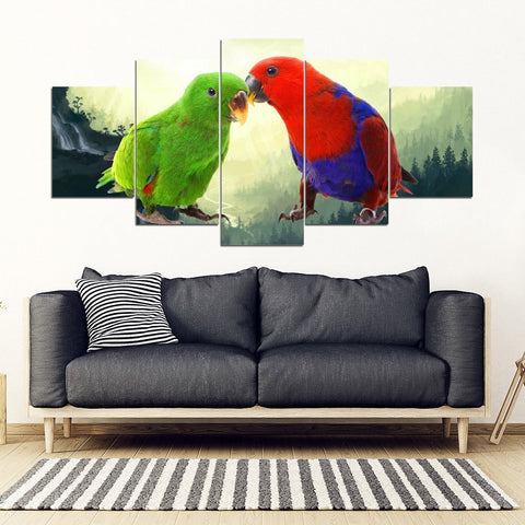 Eclectus Parrot Print 5 Piece Framed Canvas- Free Shipping-Paww-Printz-Merchandise