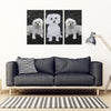 Maltese Dog Print-5 Piece Framed Canvas- Free Shipping-Paww-Printz-Merchandise
