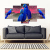 Hyacinth Macaw Parrot Print 5 Piece Framed Canvas- Free Shipping-Paww-Printz-Merchandise