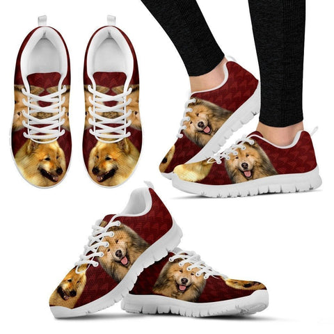 Eurasier Dog Print (White/Black) Running Shoes For Women-Express Shipping-Paww-Printz-Merchandise