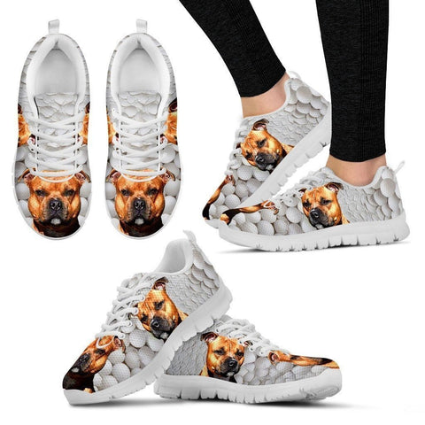 Amazing Staffordshire Bull Terrier Print Running Shoes By Camilla Sanner For Women-Express Shipping-Paww-Printz-Merchandise