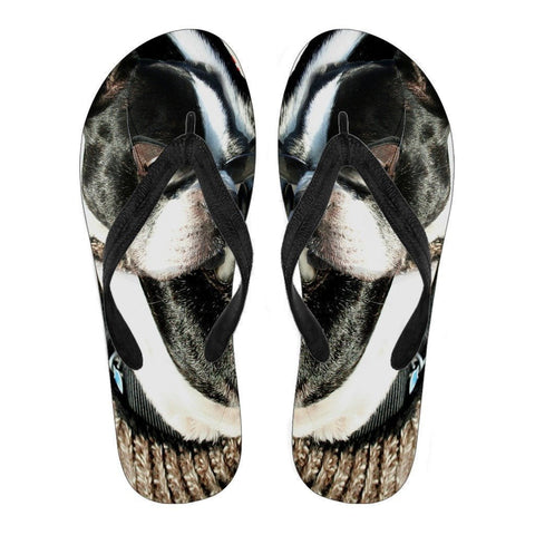 Boston Terrier Women's Flip Flops- Free Shipping-Paww-Printz-Merchandise