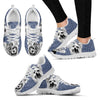 Yorkshire Sketch Print (Black/White) Running Shoes For Women-Free Shipping-Paww-Printz-Merchandise