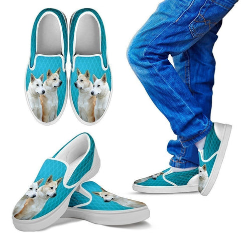 Canaan Dog Print Slip Ons For Kids-Express Shipping-Paww-Printz-Merchandise