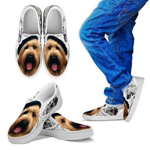 Briard Dog Print Slip Ons For Kids- Express Shipping-Paww-Printz-Merchandise