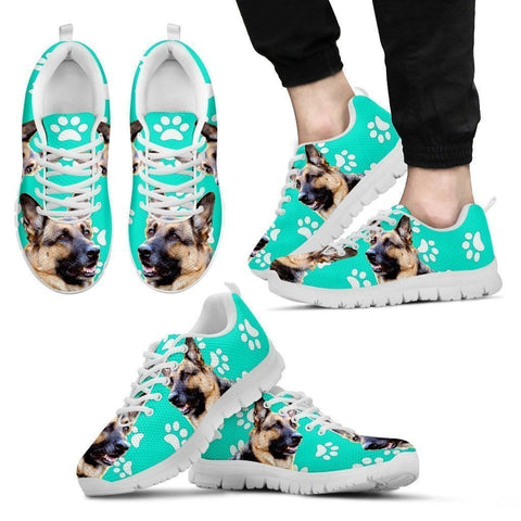 Paws Print German Shepherd (Black/White) Running Shoes For Men-Limited Edition-Express Shipping-Paww-Printz-Merchandise