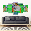 Bulldog Art Print 5 Piece Framed Canvas- Free Shipping-Paww-Printz-Merchandise
