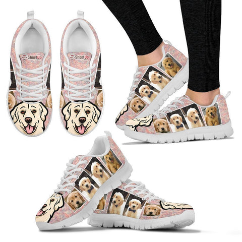 Unique Golden Retriever Collage Print Running Shoes For Women- Free Shipping-Paww-Printz-Merchandise