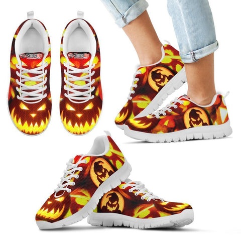 Halloween Pumpkin Print Running Shoes For Kids- Free Shipping-Paww-Printz-Merchandise