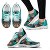 Rottweiler On Deep Skyblue Print Running Shoes For Women- Free Shipping-Paww-Printz-Merchandise