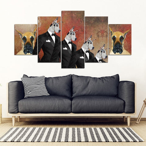 Great Dane Print-5 Piece Framed Canvas- Free Shipping-Paww-Printz-Merchandise
