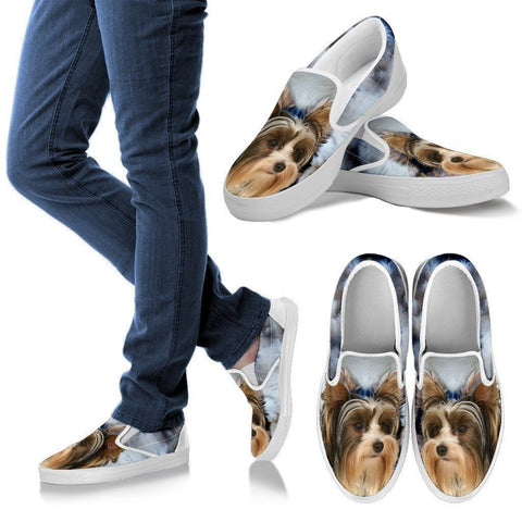 Biewer Terrier Print Slip Ons For Women- Express Shipping-Paww-Printz-Merchandise