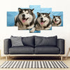 Laughing Alaskan Malamute Print- Piece Framed Canvas- Free Shipping-Paww-Printz-Merchandise