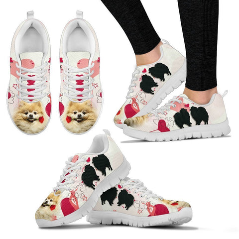 Valentine's Day Special Pomeranian Dog Print Running Shoes For Women- Free Shipping-Paww-Printz-Merchandise