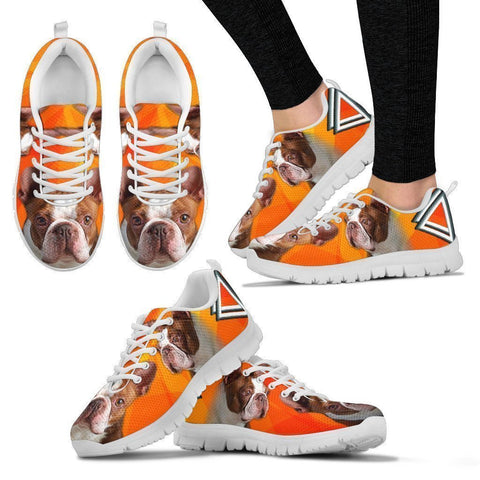 Red Boston Terrier Sneakers For Women- Free Shipping-Paww-Printz-Merchandise