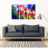 Scarlet Macaw Parrot Print 5 Piece Framed Canvas- Free Shipping-Paww-Printz-Merchandise