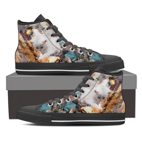 Cat Women's Canvas Shoes- Free Shipping-Paww-Printz-Merchandise