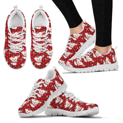 Maltese Dog Pattern Print Sneakers For Women- Express Shipping-Paww-Printz-Merchandise