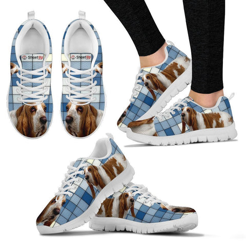 Basset Hound With 3D Blocks Print Running Shoes For Women-Free Shipping-Paww-Printz-Merchandise