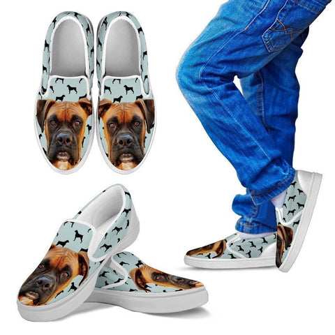 Boxer Print Slip Ons For Kids- Express Shipping-Paww-Printz-Merchandise