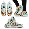 Corgi Dog Print-(Black/White) Running Shoes For Women-Express Shipping-Designed By Christina Jensen-Paww-Printz-Merchandise