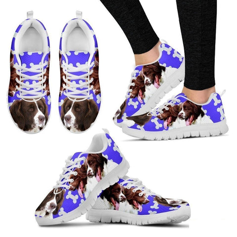 Drentsche Patrijshond Dog Print (Black/White) Running Shoes For Women-Free Shipping-Paww-Printz-Merchandise