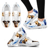 Airedale Terrier Print Sneakers For Women(White)- Free Shipping-Paww-Printz-Merchandise