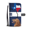 Golden Retriever Print On Red Blue Wallet Case-Free Shipping-TX State