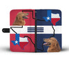 Golden Retriever Print On Red Blue Wallet Case-Free Shipping-TX State