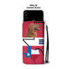 Golden Retriever Print On Red Blue Wallet Case-Free Shipping-TX State