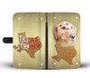 Lovely Golden Retriever Print Wallet Case- Free Shipping-TX State