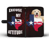 Golden Retriever Dog (Attitude) Print Wallet Case-Free Shipping-TX State