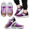 Somali Cat Print Sneakers With Purple Background For Men- Free Shipping-Paww-Printz-Merchandise