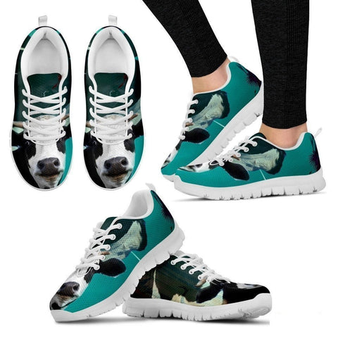 Funny Cow Print Running Shoe (Men/Women)- Free Shipping-Paww-Printz-Merchandise