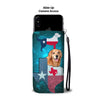 Lovely Golden Retriever Dog On Light Blue Print Wallet Case-Free Shipping-TX State