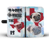 Cute Pug Dog Art Print Wallet Case-Free Shipping-TX State