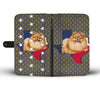 Cute Pomeranian Dog Print Wallet Case-Free Shipping-TX State