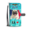Cute Pug Dog Print Wallet Case- Free Shipping-IA State