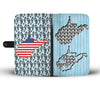 Cute Boston Terrier Dog Pattern Print Wallet Case-Free Shipping-WV State
